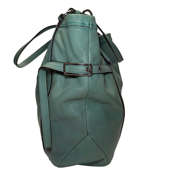 COACH AUDREY ANDIE #17064 CINCHED JADE GREEN LEATHER TOTE - Picture 9 of 10